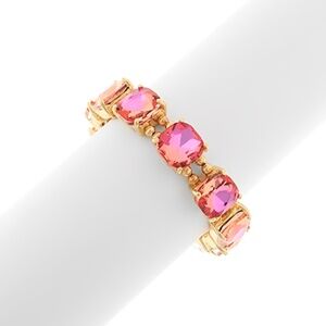 Cushion Cut Glass Stone Bracelet
